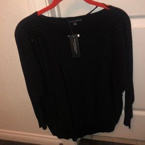 Rhinestone shoulders sweater